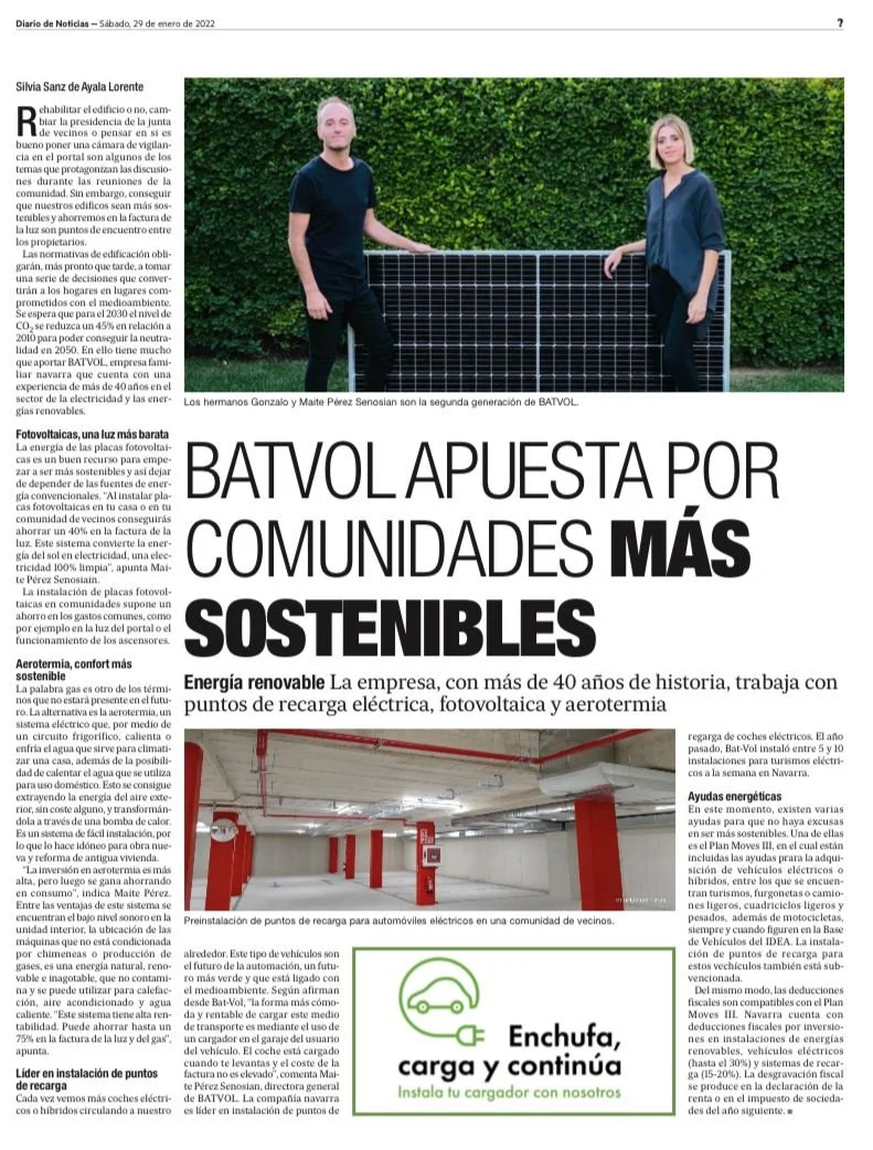BATVOL APUESTA POR COMUNIDADES MÁS SOSTENIBLES