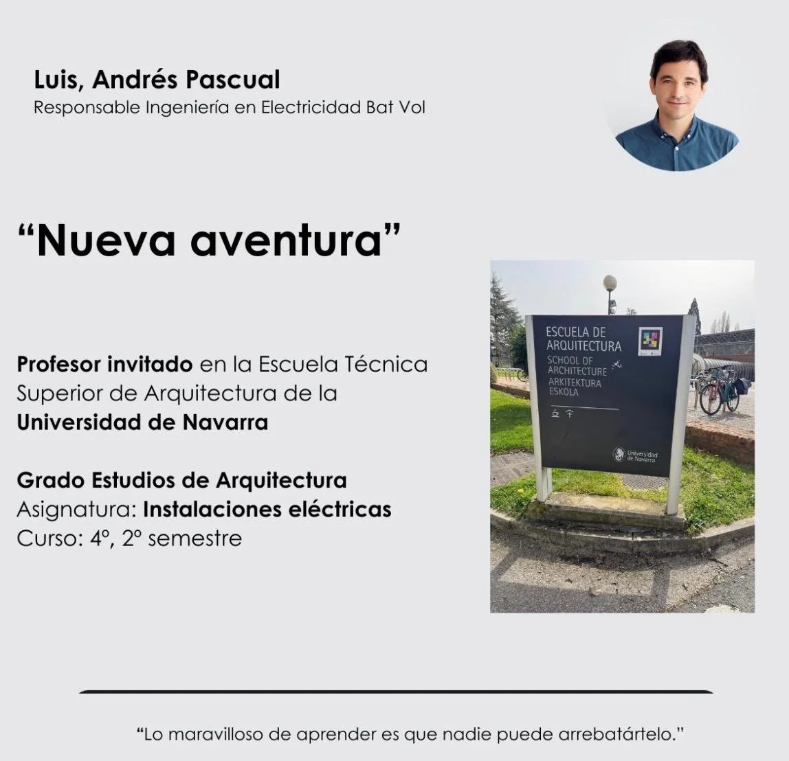 La experiencia del sectortambién se enseña.