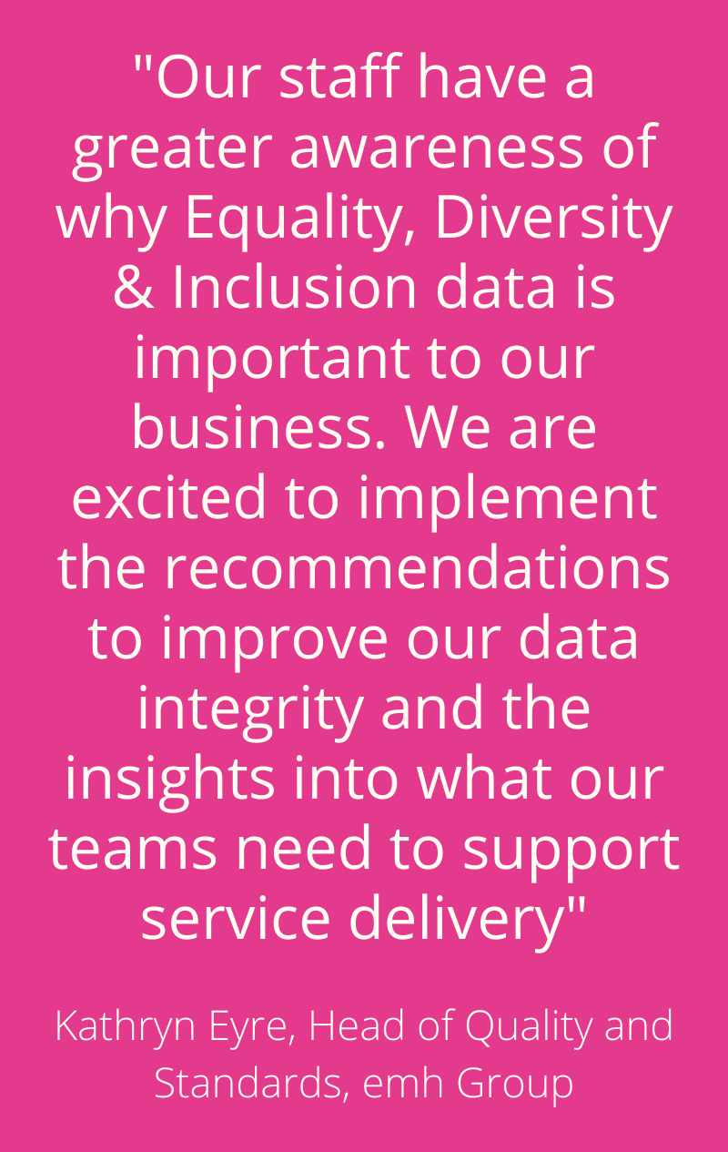 “We are excited to implement the recommendations to improve our data integrity and the insights into what our teams need to support service delivery"