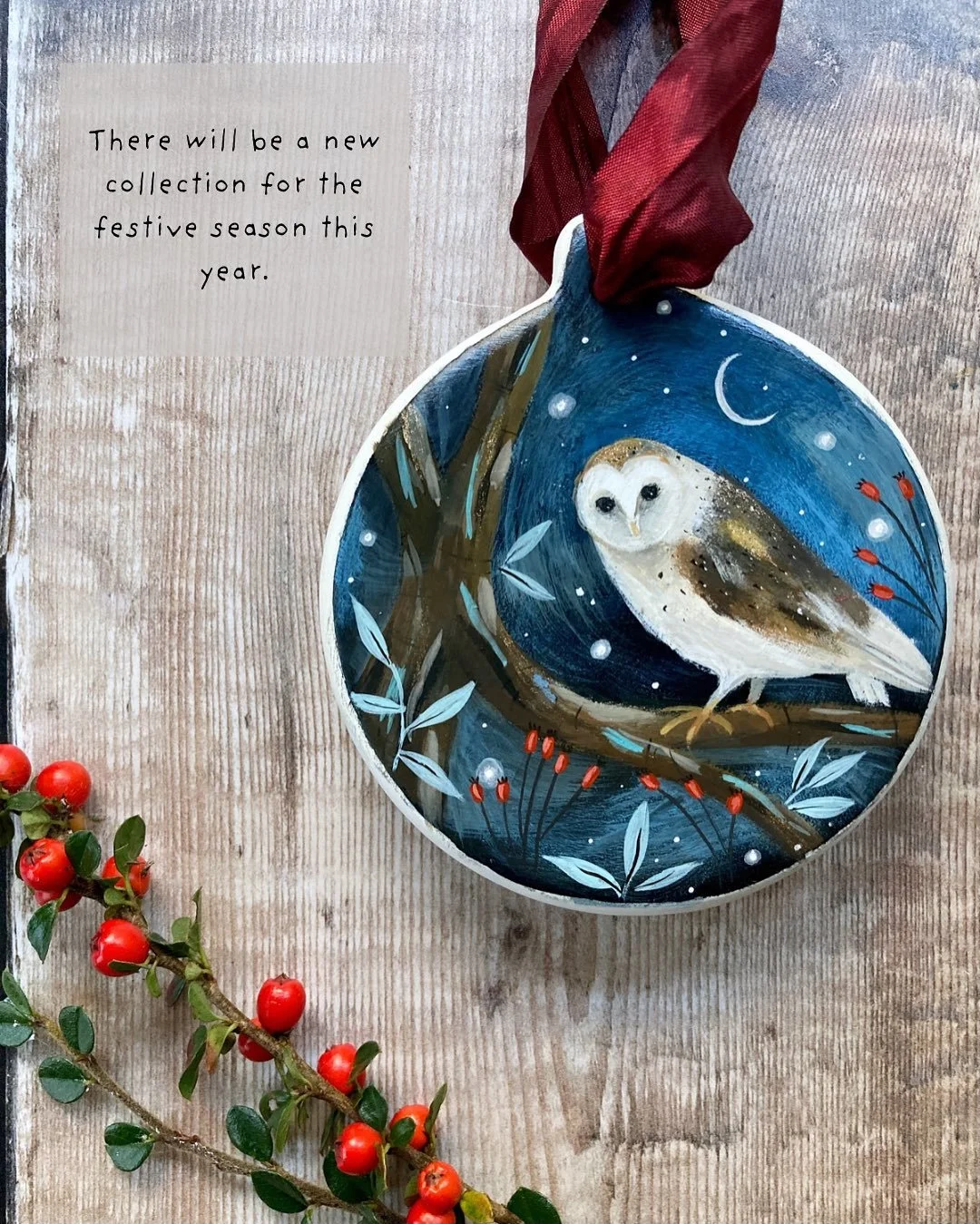 A little glimpse at something new for the festive season&hellip;hand painted ceramic decorations, celebrating nature in Winter.

Inspired by the colours of the landscape, and the animals and birds that live there, this will be a limited edition colle