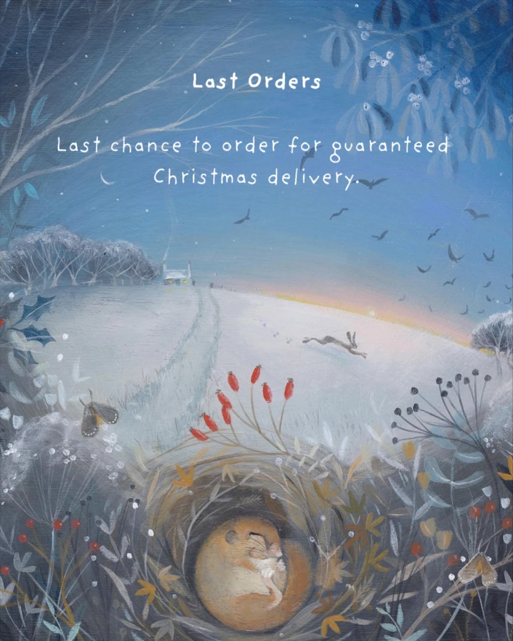 Hello friends,

🎄 Just to let you know that Tuesday 16th December is the last day to order your gifts and stocking fillers for guaranteed Christmas delivery.

📮 Also, choose standard post at checkout and have a complimentary upgrade to Tracked 24 s