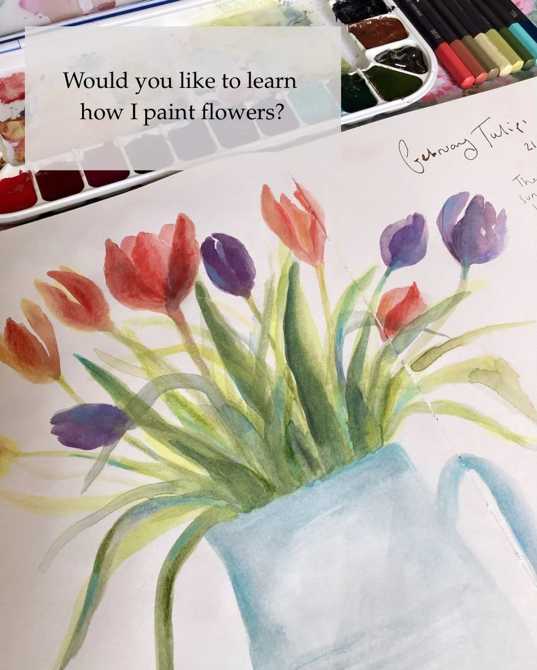 Flowers are one of my favourite things to paint, but they can sometimes feel like a tricky subject - there&rsquo;s so much detail!  Swipe to find out how you can easily create your own beautiful flower paintings 🌸🌼🌱

Will you try this, or do you h