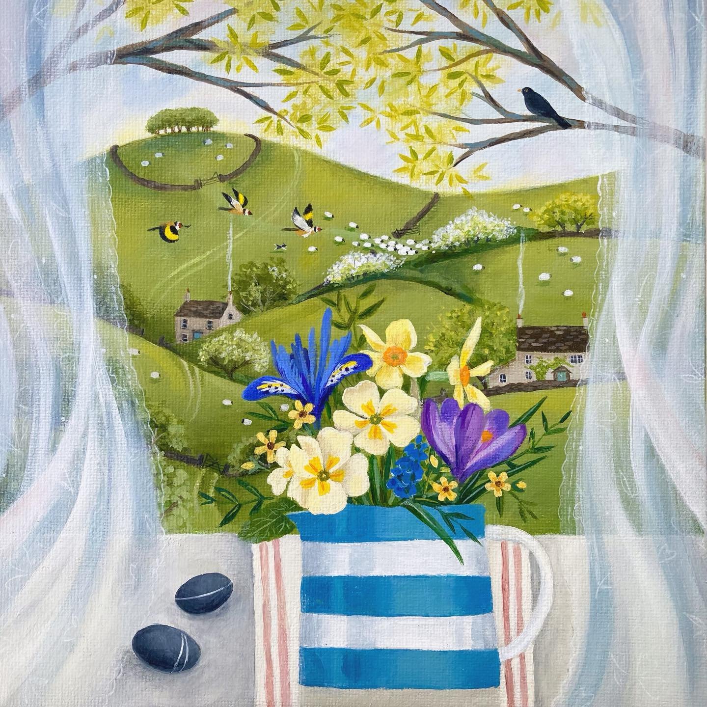 🌸 Spring Posy 🌼

At last, a new painting to share with you!  I feel like I&rsquo;ve been working on this for quite a while, but it&rsquo;s been a nice one to do while the weather has been bad.  I finished it today, with the studio door open and the