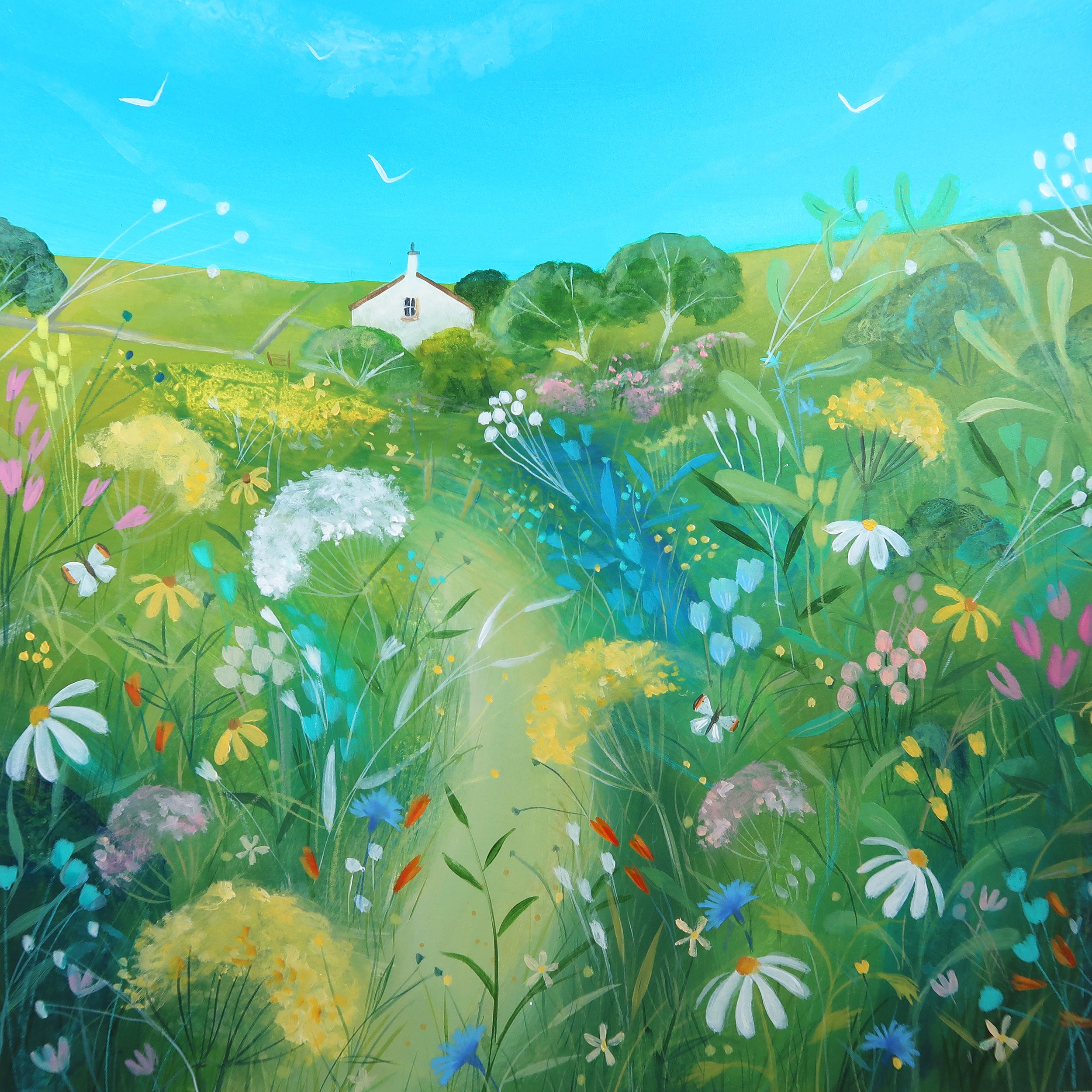 Meadow Cottage - Original acrylic painting