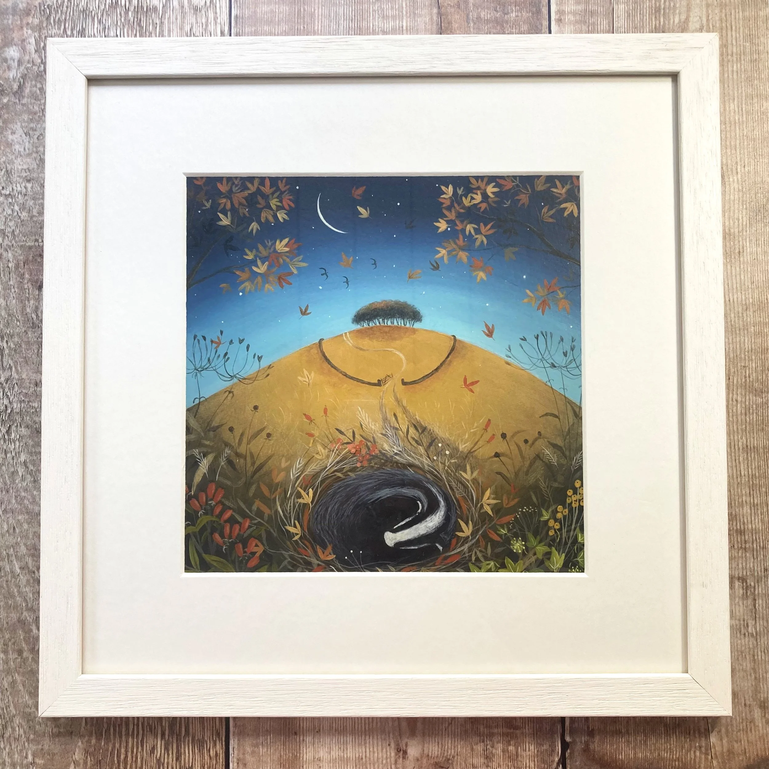 Under the Falling Leaves Framed Painting Julia Crossland.jpg
