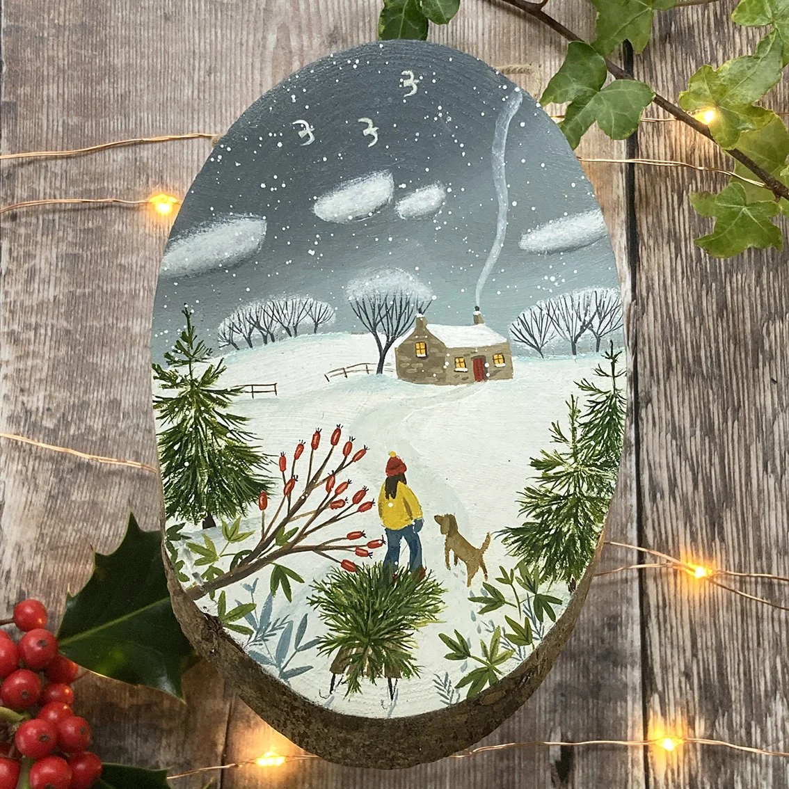 Bringing the Tree Home - Original gouache painting