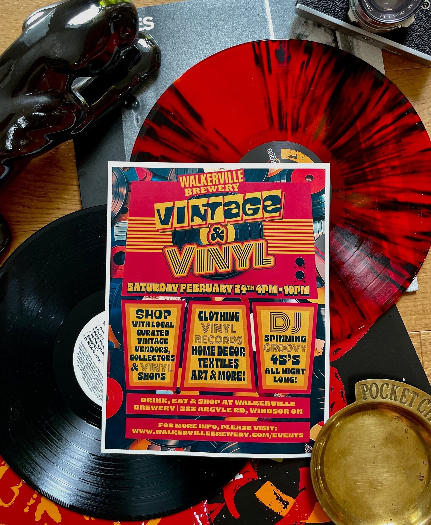 Join us for ⚡ Vintage &amp; Vinyl Night ⚡on Saturday, February 24th from 4-10PM! 

We&rsquo;re bringing together the best local curated vendors offering a treasure trove of vintage clothing, vinyl records, and retro collectibles.

⚡ Shop with local c