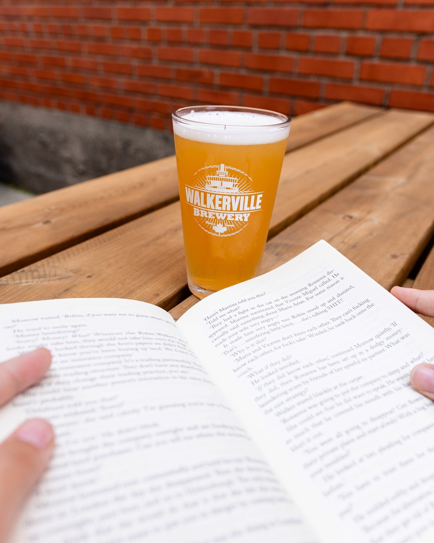 Our patio is the perfect place to read your favourite book&hellip; or a new one! Did you know we host a monthly Books &amp; Brews Club with @biblioasis_bookshop? 

Grab a pint and enjoy this month&rsquo;s Books &amp; Brews Club pick: &lsquo;The Dispo