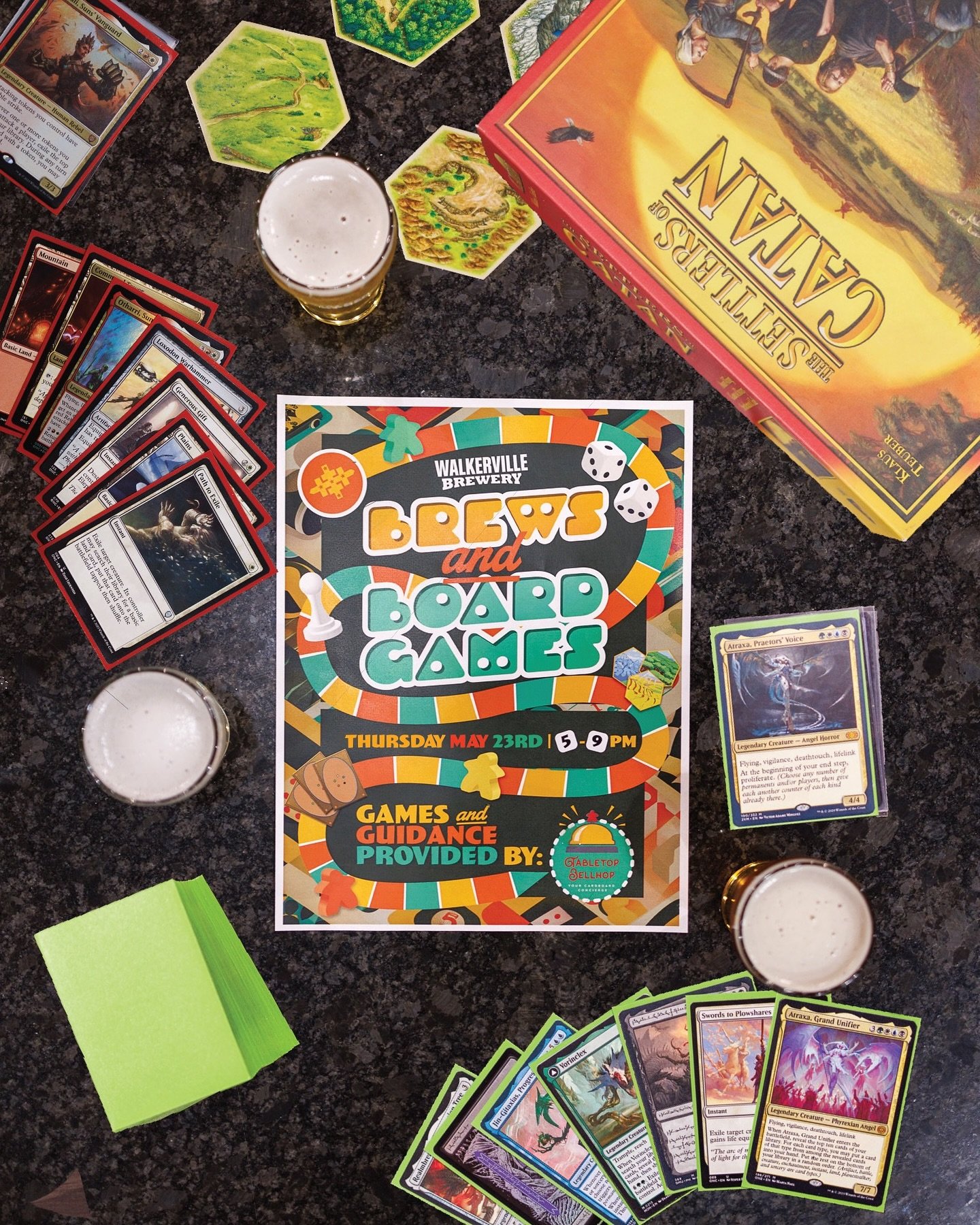 Brews and Board Games is BACK with your host @tabletopbellhop! 🎲♟️

Gather your friends and meet us at the brewery on Thursday, May 23rd from 5-9PM for a night filled with great beer and exciting board games.

Whether you&rsquo;re a seasoned board g