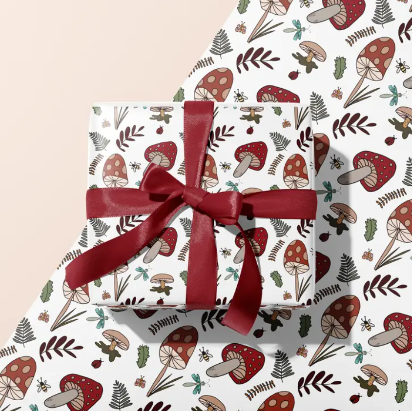 Classic Mushroom Fall Forest Wrapping Paper — Caledonia Forest