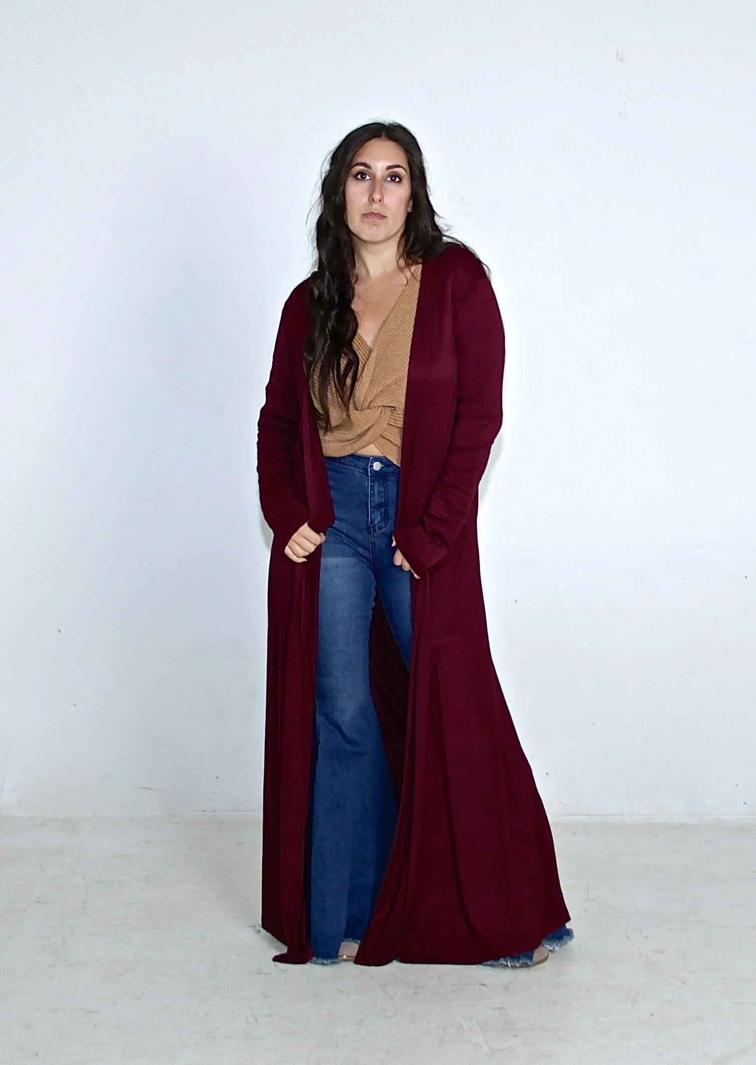 Burgundy Maxi Cardigan — Whats 