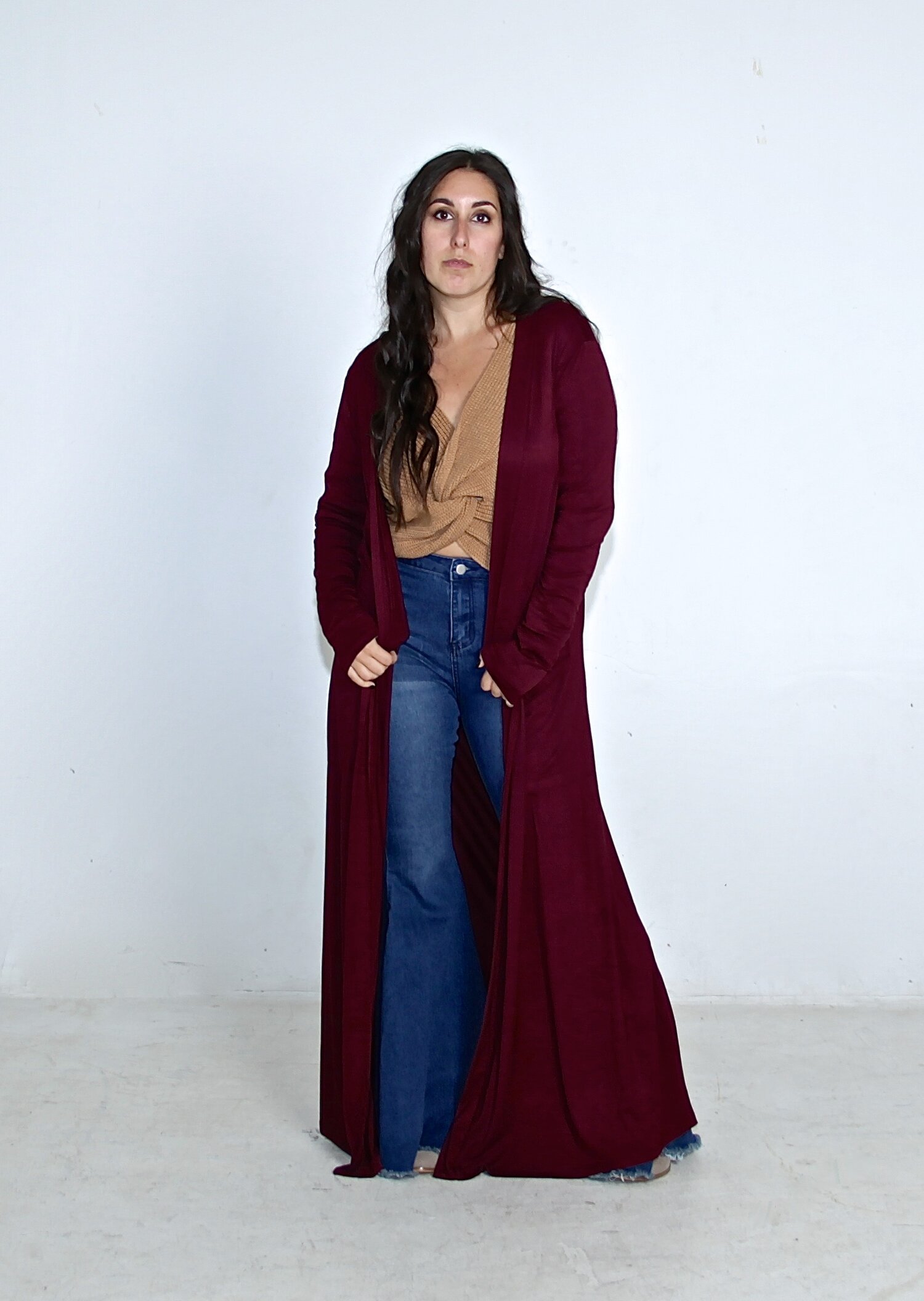 Burgundy Maxi Cardigan Whats Boutique