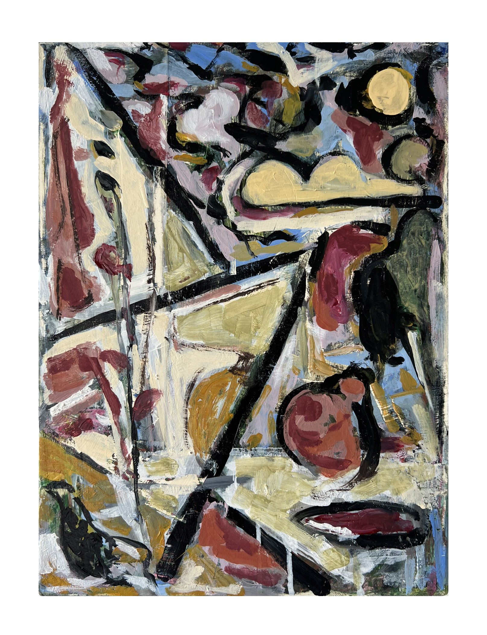 ‘Only take what you need’ - Egg Tempera on Paper and Linen with Chalk Ground - 41xm x 31cm, 2024