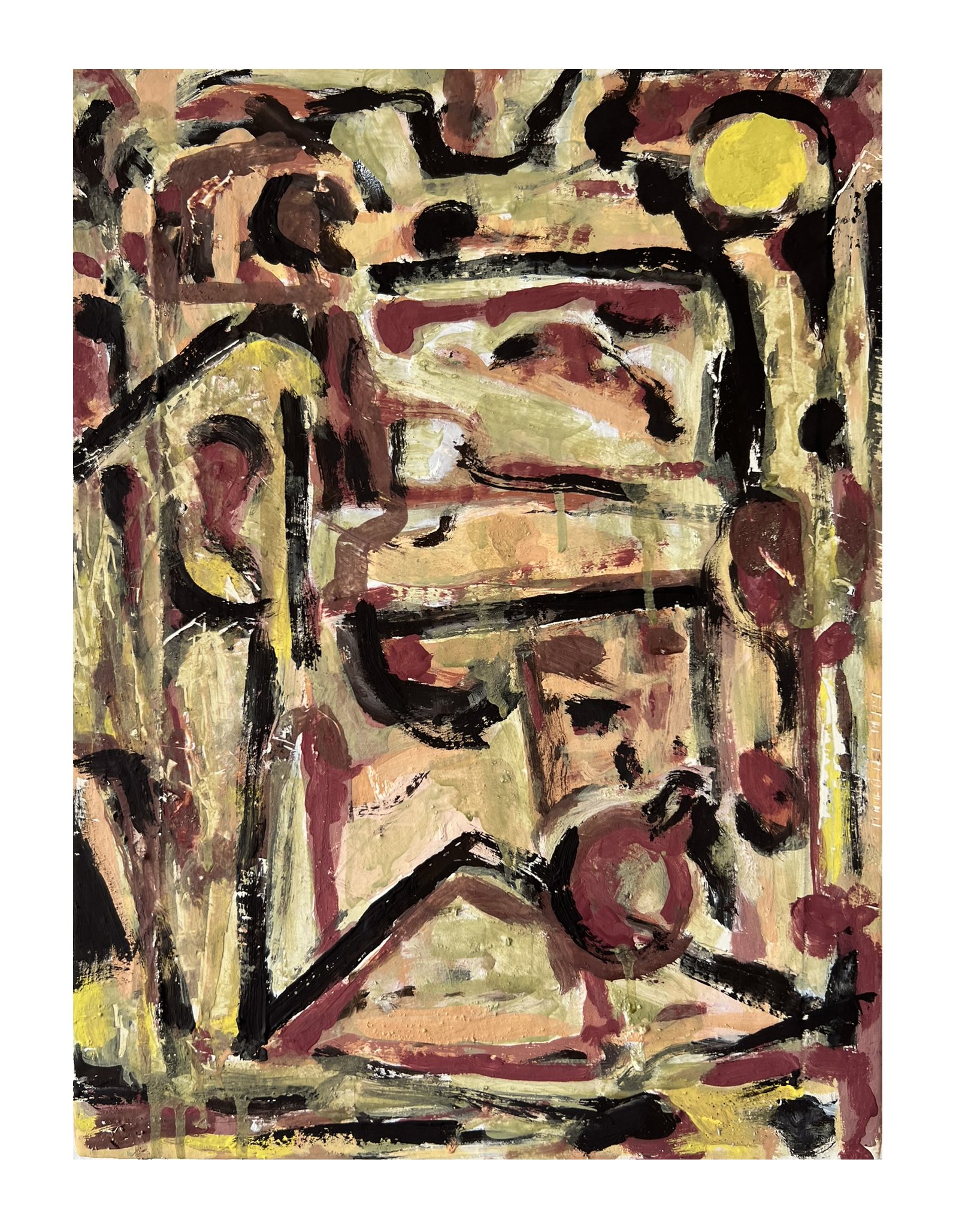 ‘Return it to the Whole’ - Egg Tempera on Paper and Linen with Chalk Gesso - 41xm x 31cm, 2024