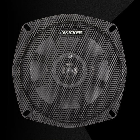 KICKER Powersports revs up with its Coaxial Speakers, weather-proof drivers specifically created as fairing drop-ins on motorcycles, or with UTV, ATV, marine, or outdoor systems.