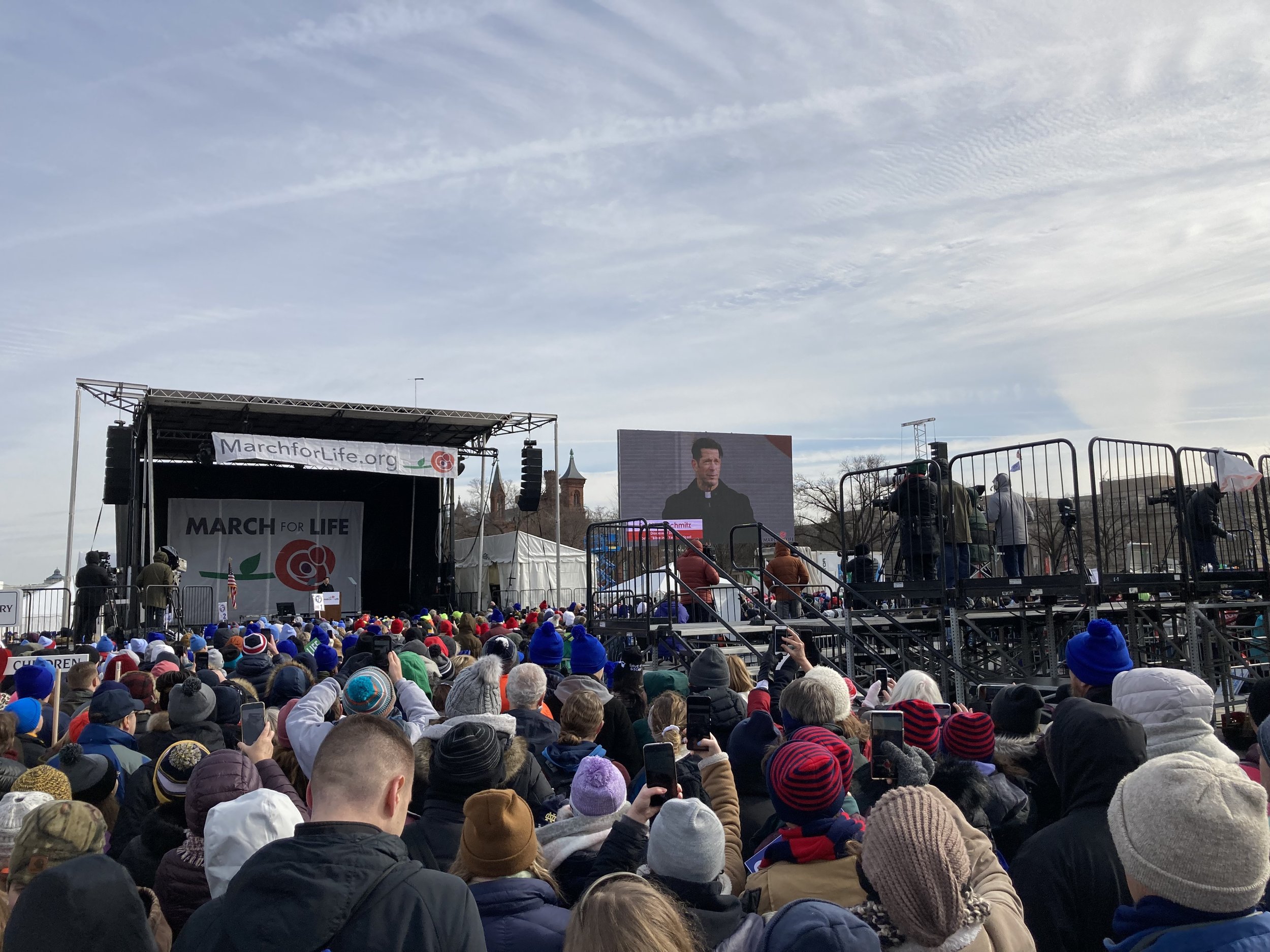 Fr. Mike Schmitz spoke at the rally before the March for Life