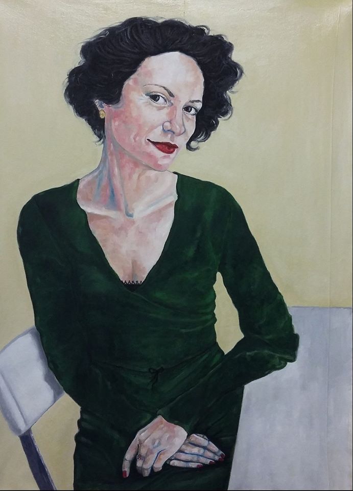 Portrait of Masha (after Antonio Donghi), oil on canvas 90x120 cm, 2017