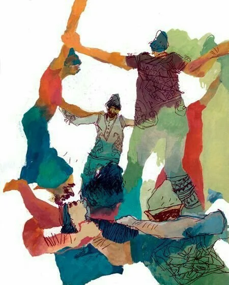 Mixed-media piece symbolising personal growth, confidence, and artistic exploration in 1:1 coaching sessions.