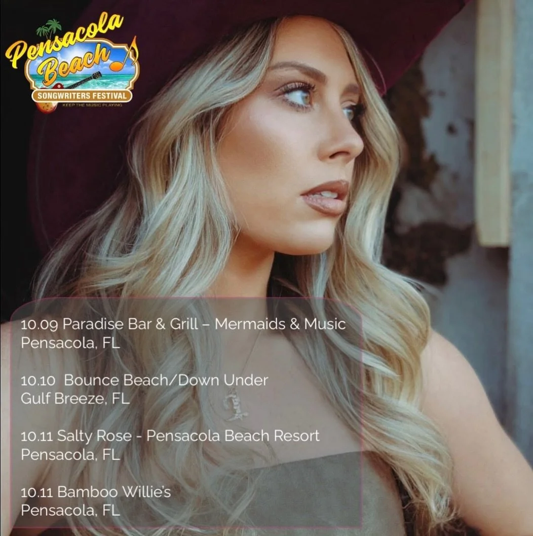 Hope to see you next week in Pensacola Florida for the Pensacola Songwriters Festival! 🏝️🎶🤍