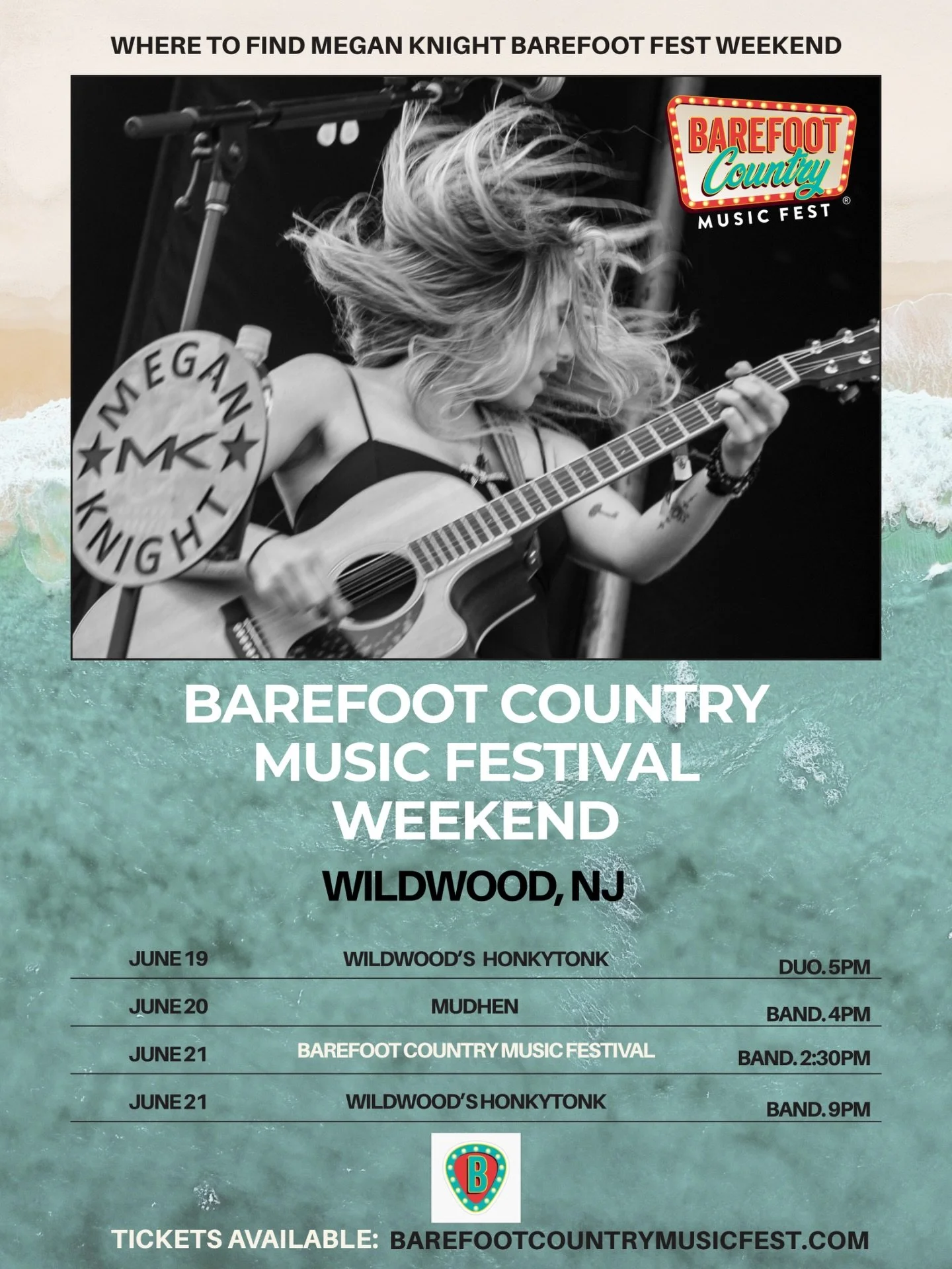 Hope to see you @barefootcountrymusicfest weekend! 💫🎊🎶 @cat_country_1073 @925xtu @mudhenbrew @wildwoods_honkytonk 📸: @photosrmylife1971 #bcmf #meganknight #meganknightmusic #bcmf2026 #barefootcountrymusicfestival