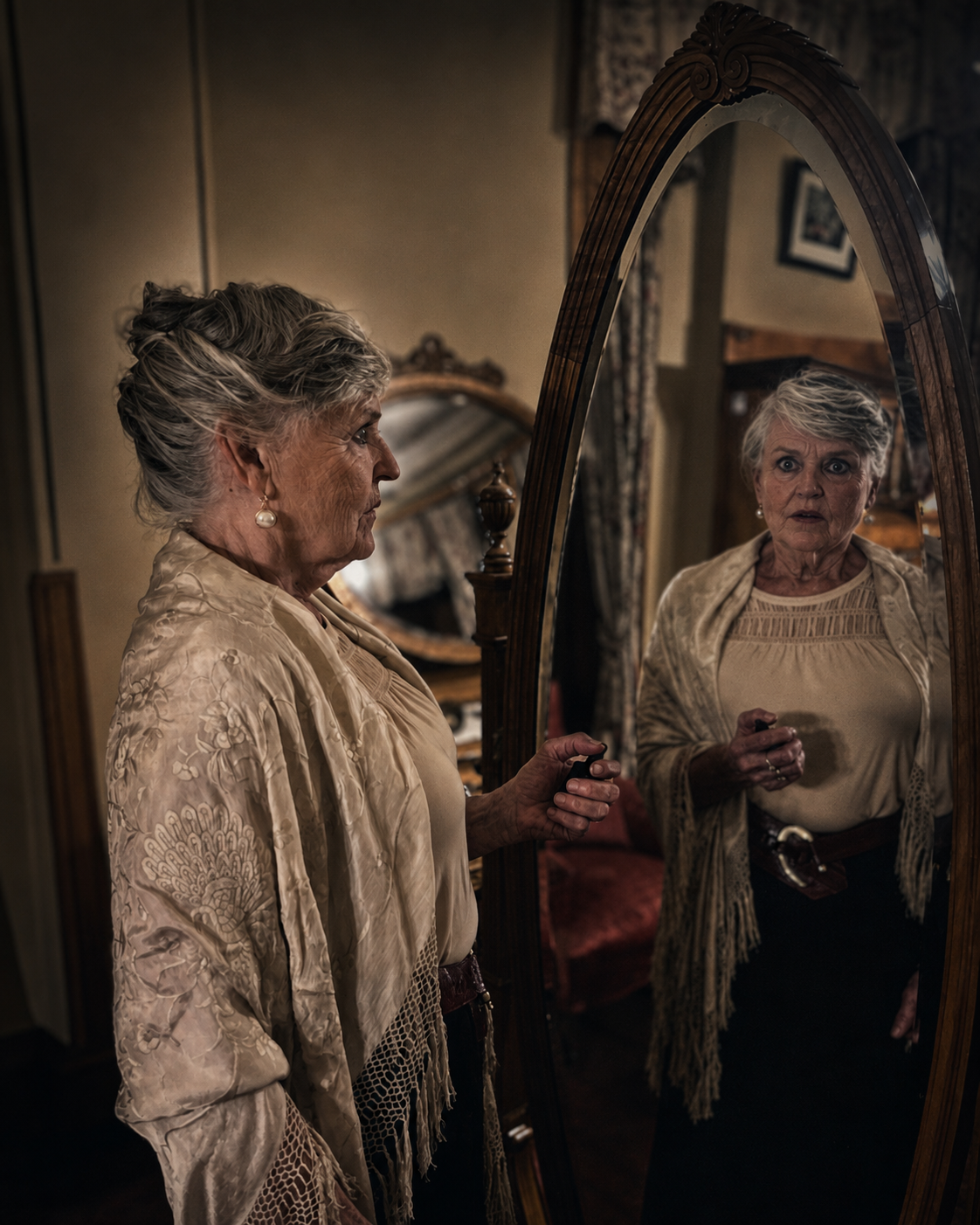 Barbara Summerville performing in a Victorian mansion