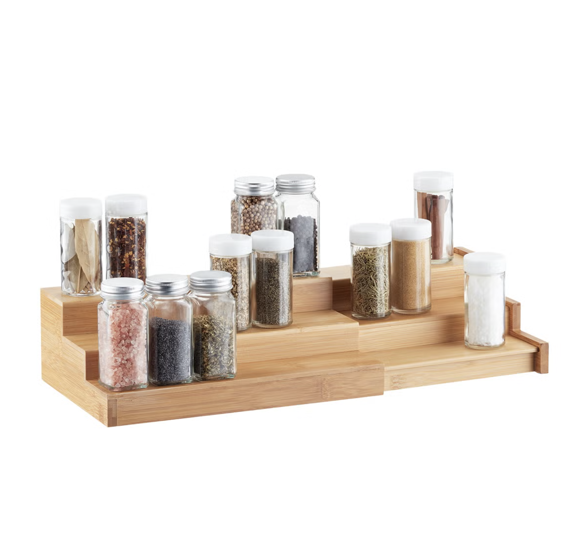 3-Tier Bamboo Expanding Spice Shelf
