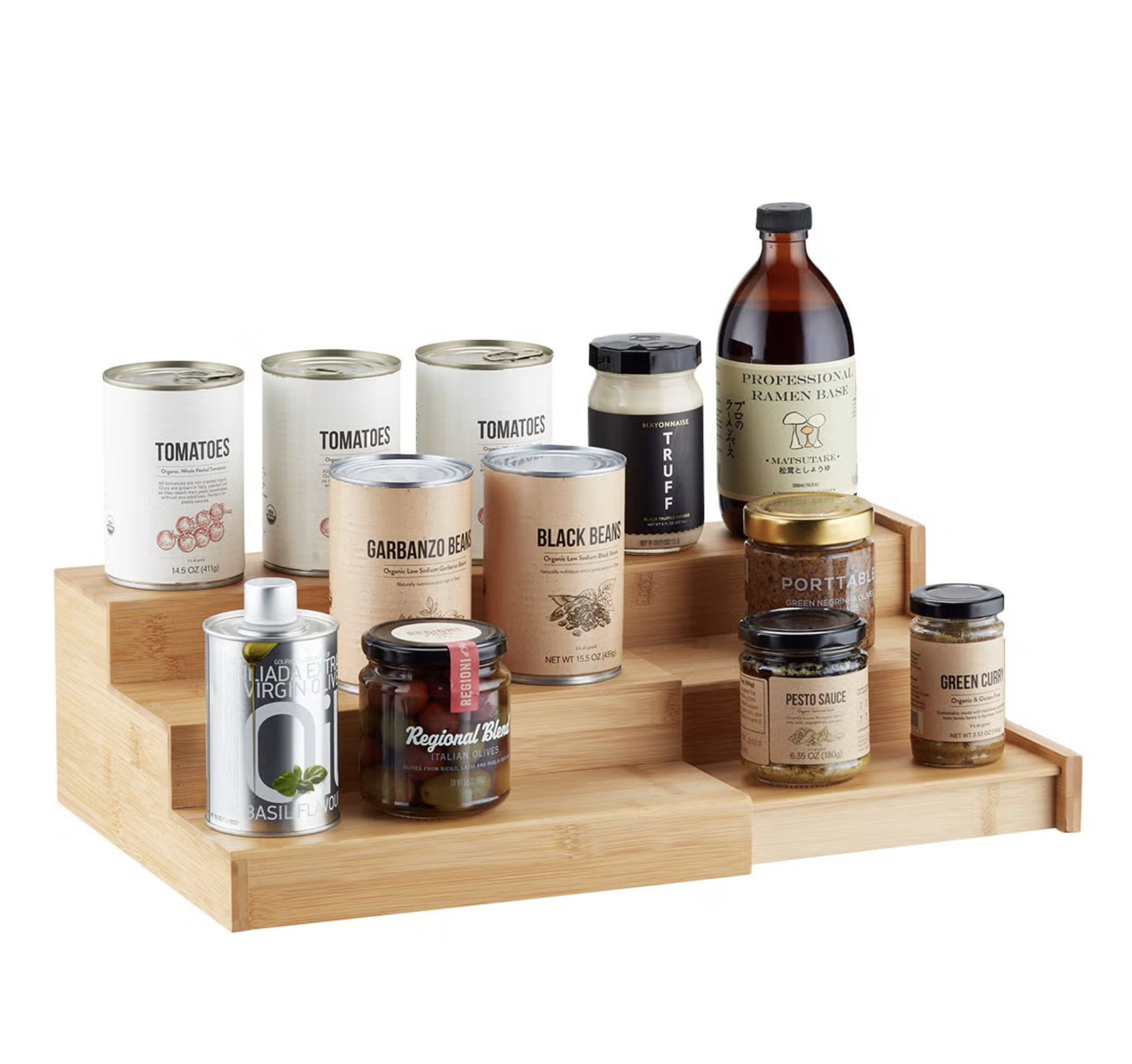 Large 3-Tier Bamboo Expanding Shelf