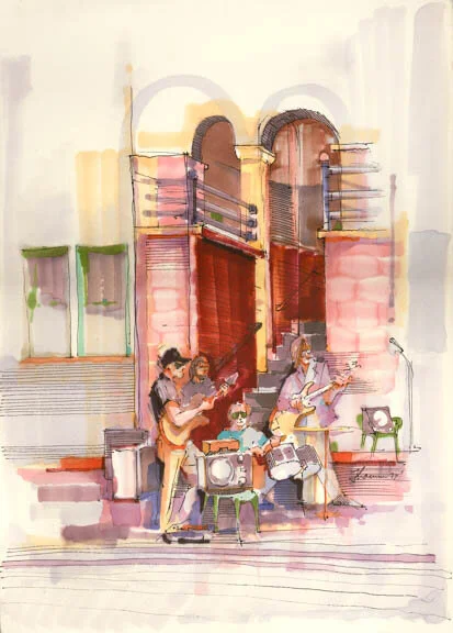 Mother's Day Musicians at the Library Steps