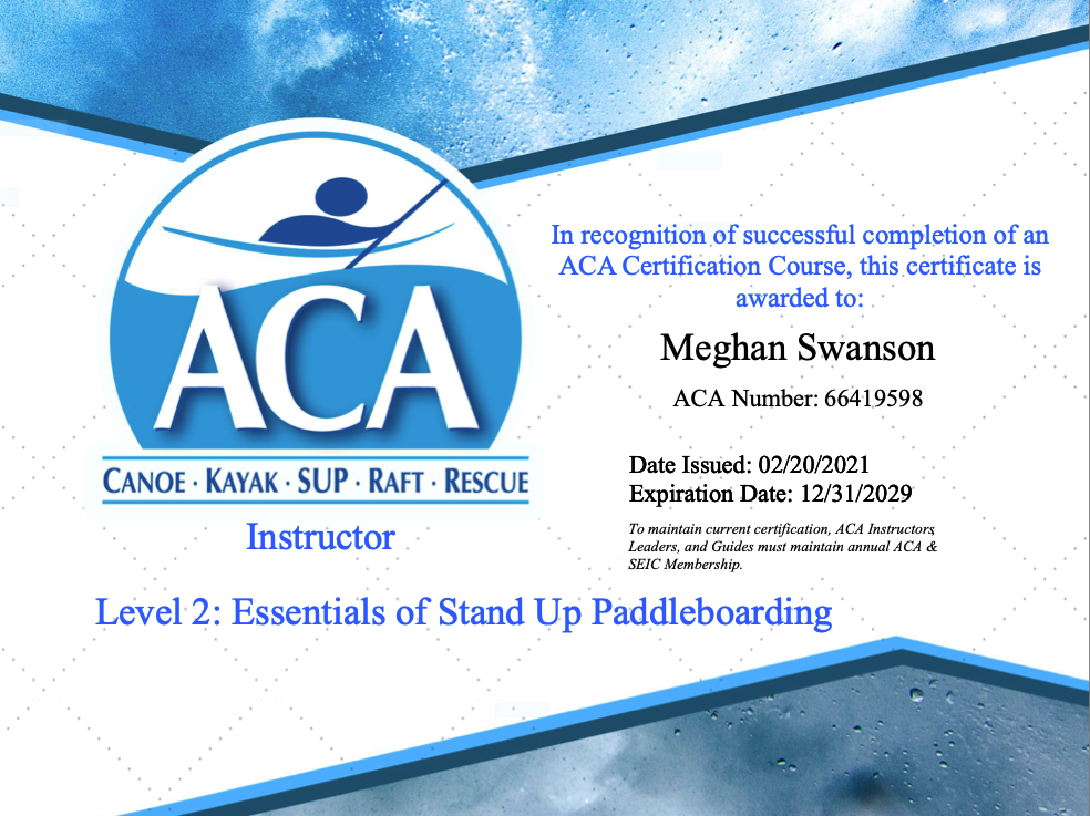 ACA-Level2SUPInstructorCertification