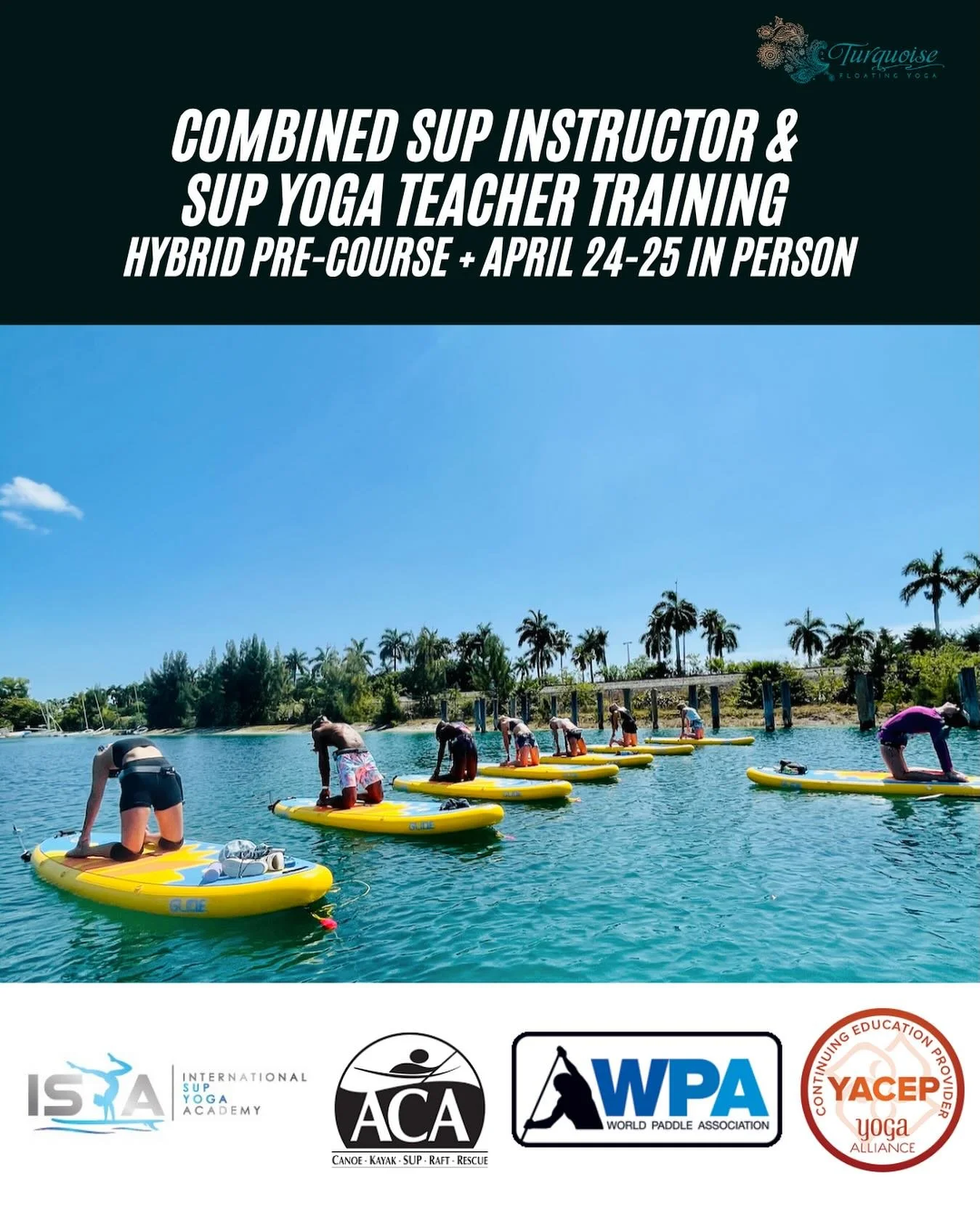 What&rsquo;s special about our SUP Yoga teacher Training? You can earn ALL 4️⃣ of the following certifications at once! ☀️

🏄🏽&zwj;♀️World Paddle Association (WPA) Level 1 SUP Instructor certification

🏄🏼&zwj;♀️🧘🏾&zwj;♀️ American Canoe Associat