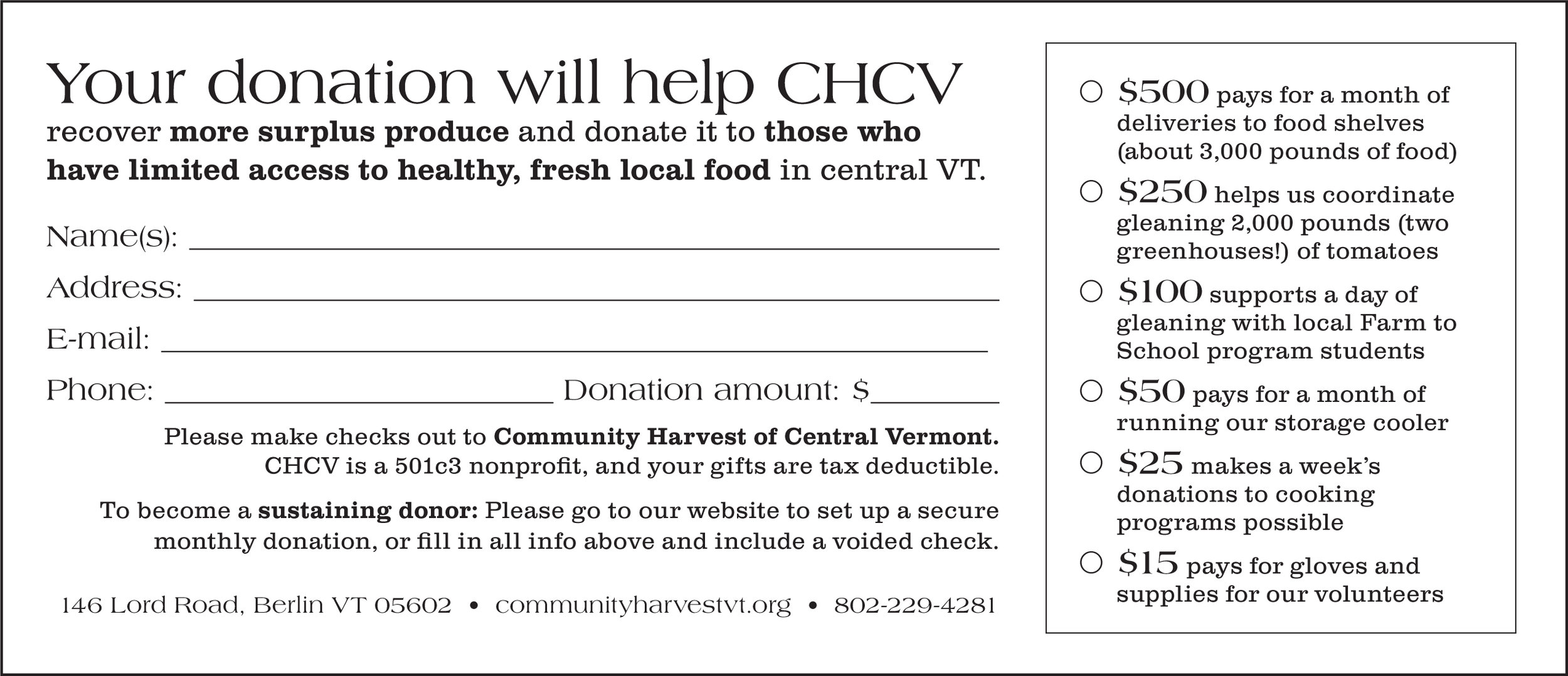 donor remittance card