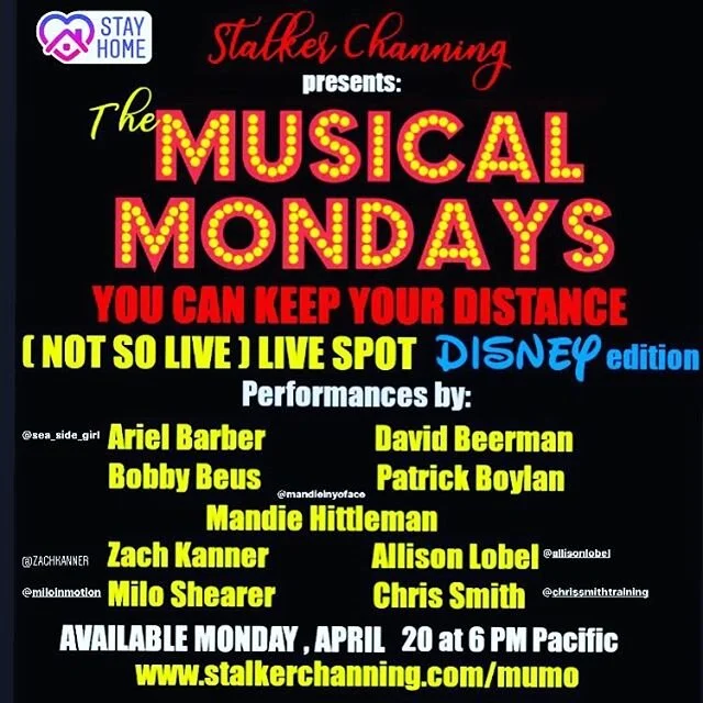 If y&rsquo;all are bored tonight, this is going to be such a fun show! Tune in to @stalkerchanning&rsquo;s website (link in bio) at 6pm PST for a fun virtual Musical Monday&rsquo;s. Hope everyone is staying sane and safe! Xoxo