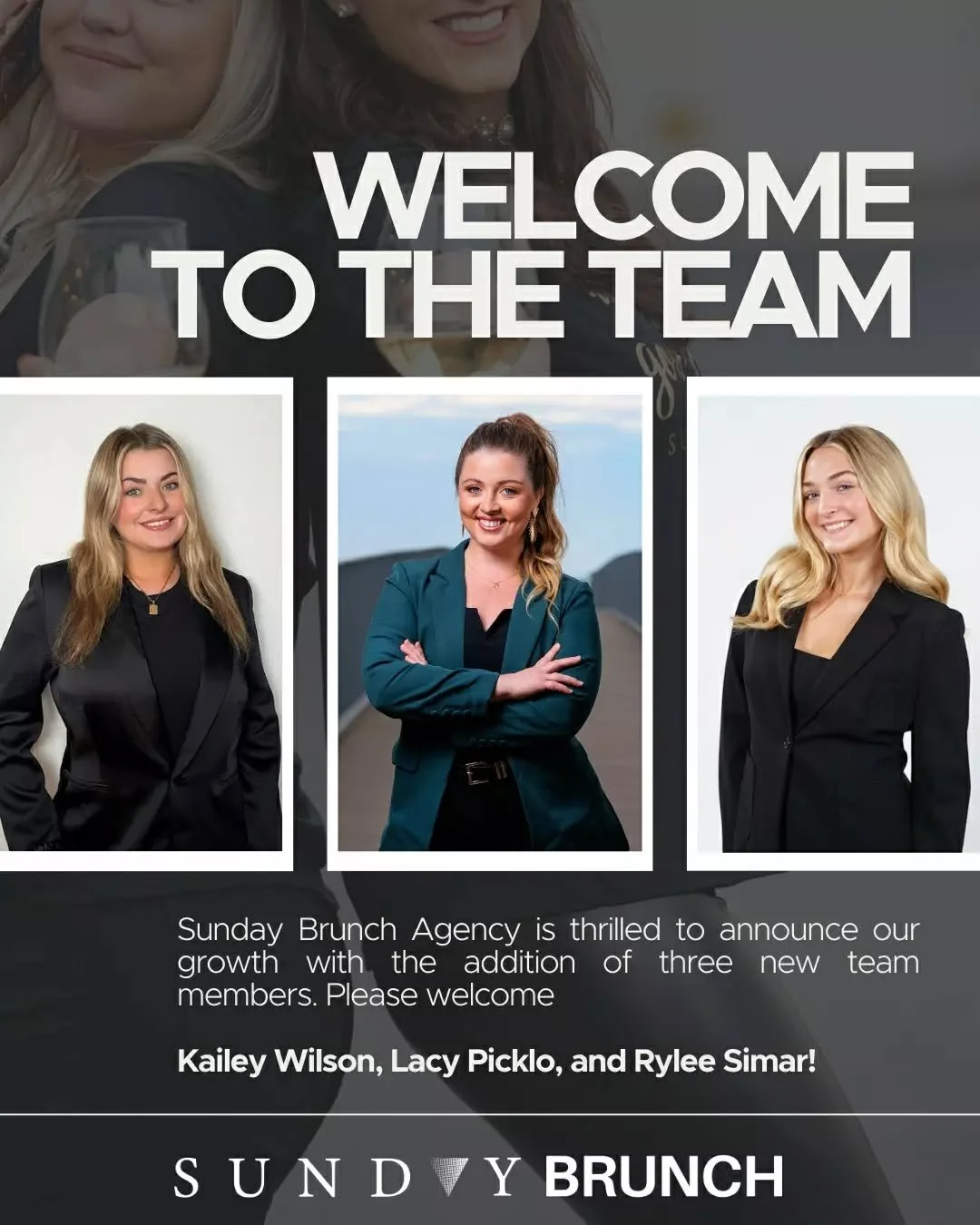 We&rsquo;re proud to share that as we step into our tenth year of business, Sunday Brunch Agency is growing.

Please join us in welcoming @kaileywilson, @lacysbiz, and @rylee.simar to the team.

Each brings specialized expertise, fresh perspective, a