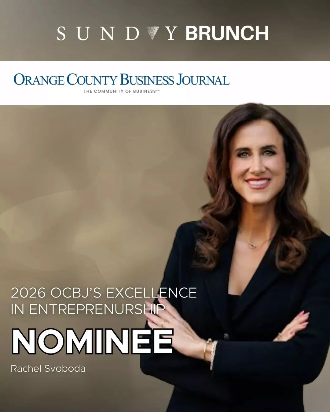 Celebrating Rachel on her nomination for the Orange County Business Journal Excellence in Entrepreneurship Awards this year! 🌟 As the visionary behind Sunday Brunch Agency, her creativity, leadership, and entrepreneurial spirit continue to shape and