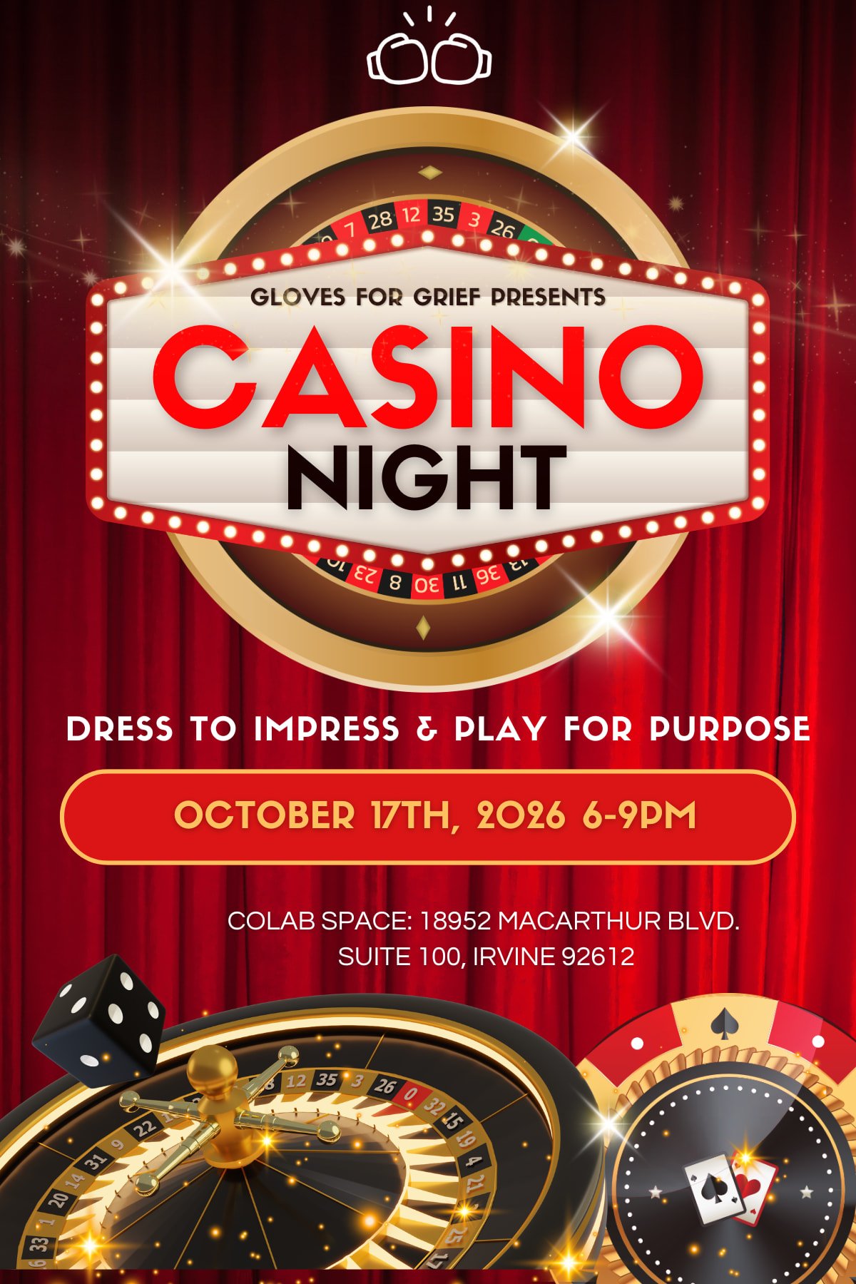 10/17 |
Gloves For Grief Casino Night |
Irvine, CA