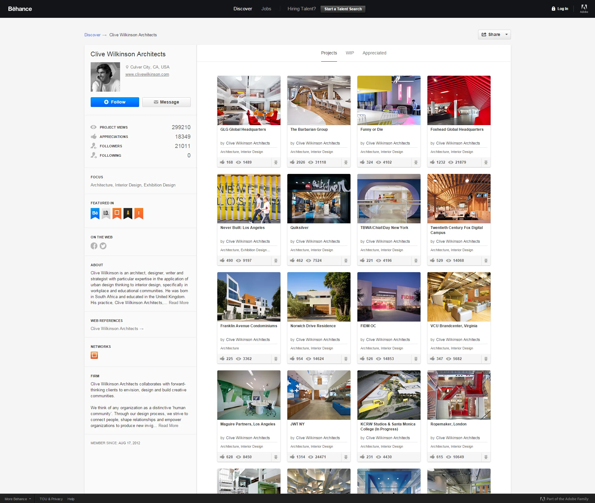CWa now has more than 20,000 followers on Behance!