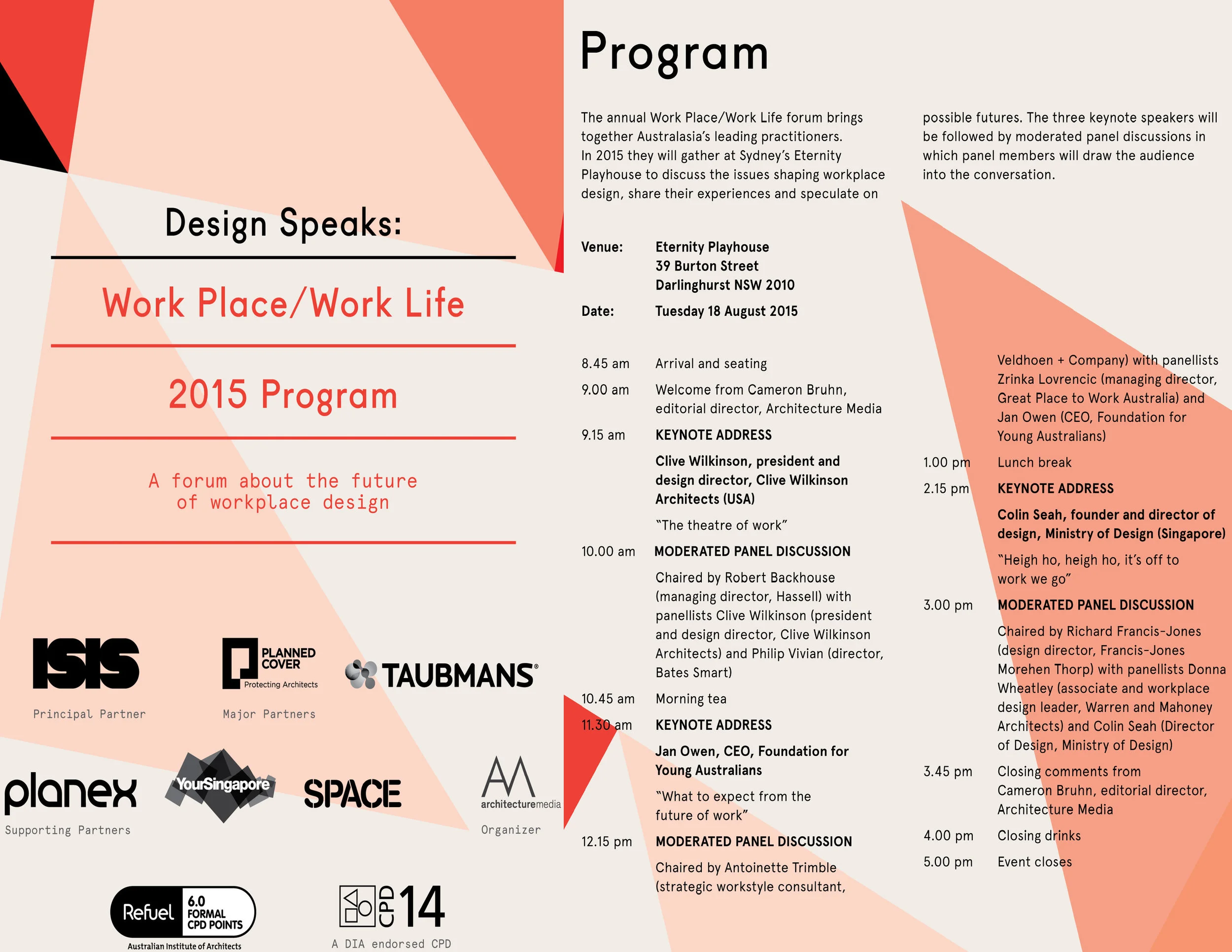 August 18, 2015: Clive Keynote Speaker at Work Place / Work Life Conference in Sydney