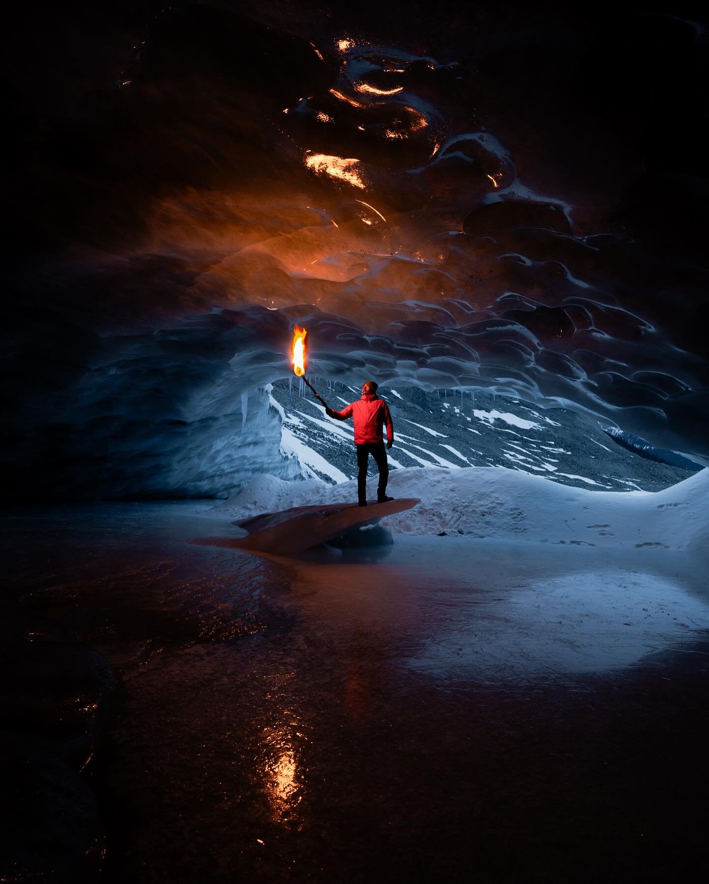 Exploring the frozen depths of time in the Canadian Rockies. It&rsquo;s wild to think that each twist and turn of this ice has been sculpted by nature over thousands of years. @_antonhugo and I spent an afternoon shooting his video project here. A cr
