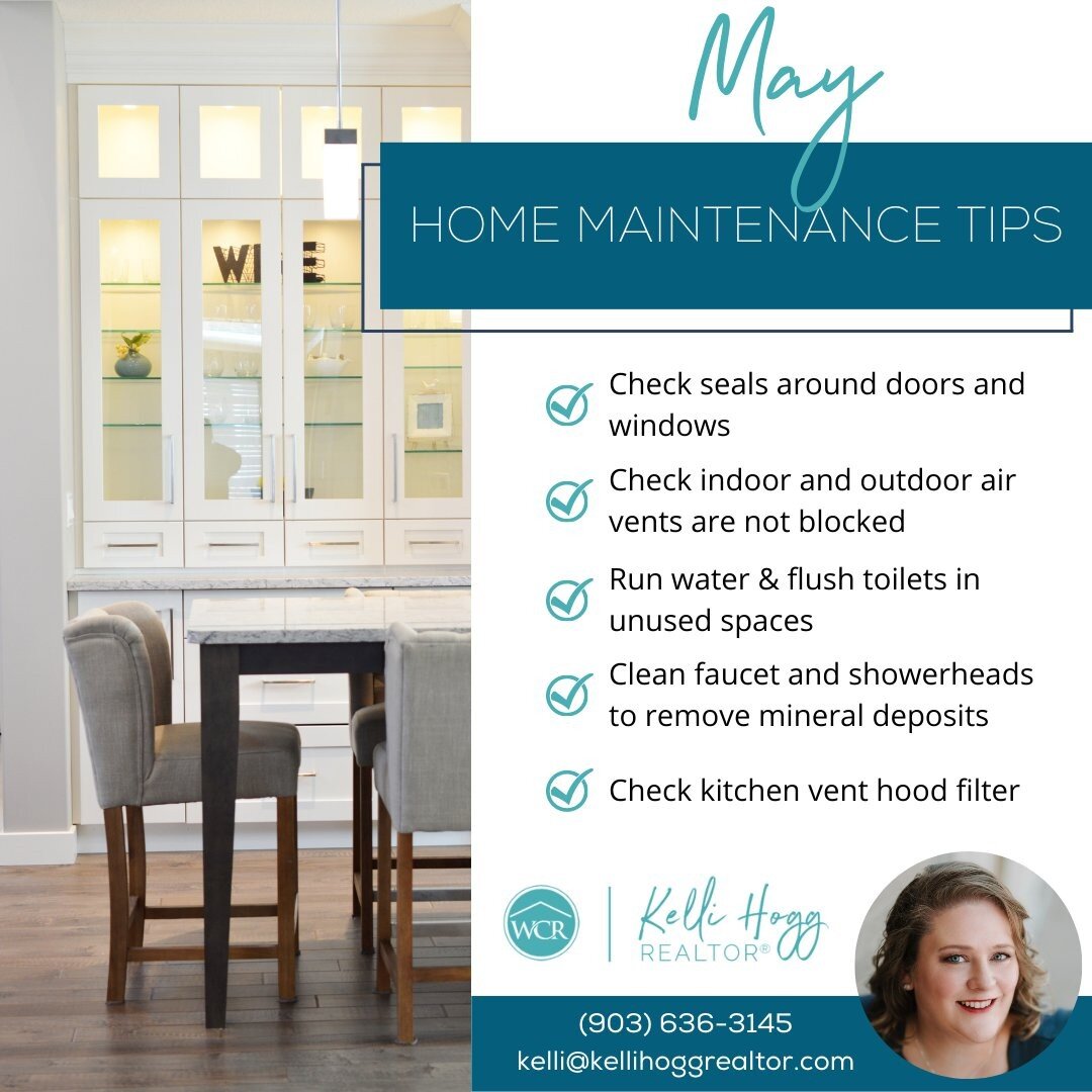 It's easier to maintain your home if you break the tasks and chores down into short lists by month! Which of these tasks do you always forget to do??? #monthlyhomemaintenance #homemaintenance #homemaintenancetips #homeownership  #easttexasrealtor #ea
