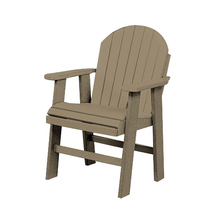 Table Height Poly Patio Chair | Weathered Wood