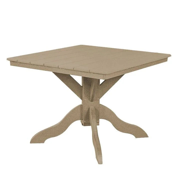 Poly Adirondack Dining Table | Weathered Wood