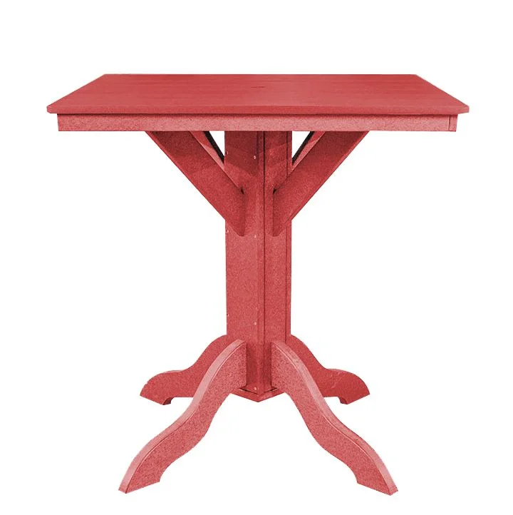 Bar Height Square Table | Ruby Red