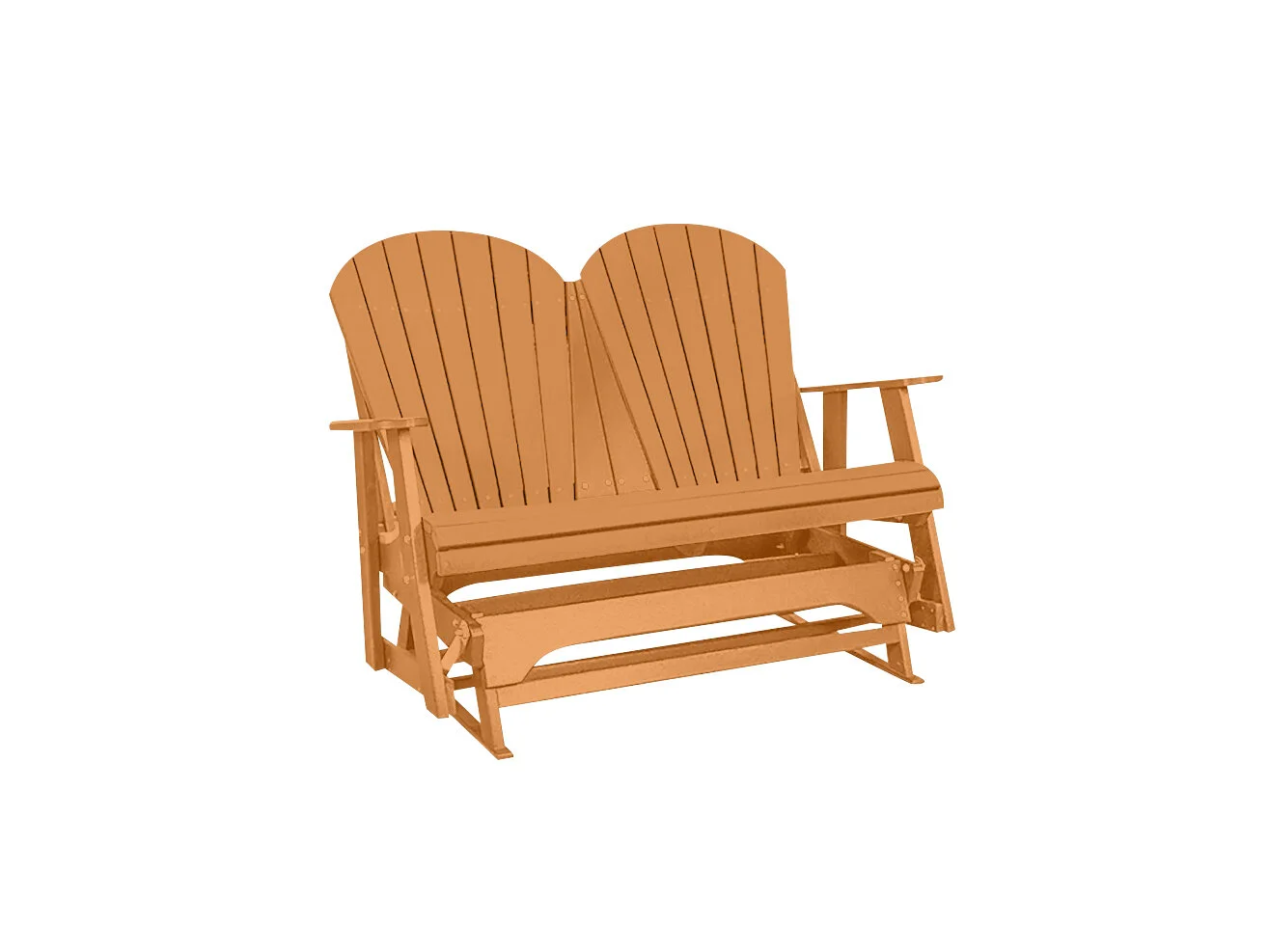 4’ Double Adirondack Glider Tangerine — American Patio Designs