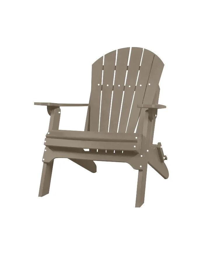 Folding Adirondack Chair Weathered Wood — American Patio Designs