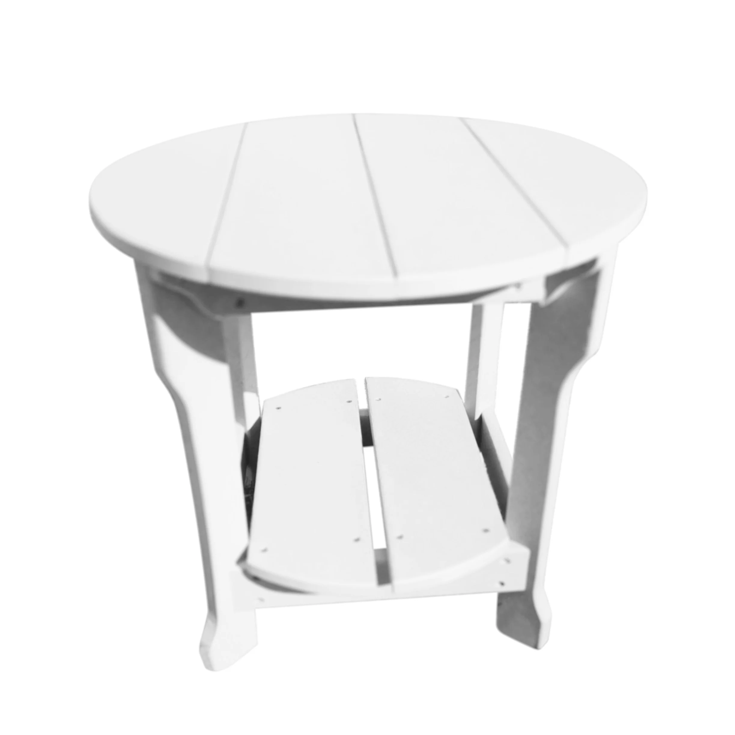 Round End Table | White