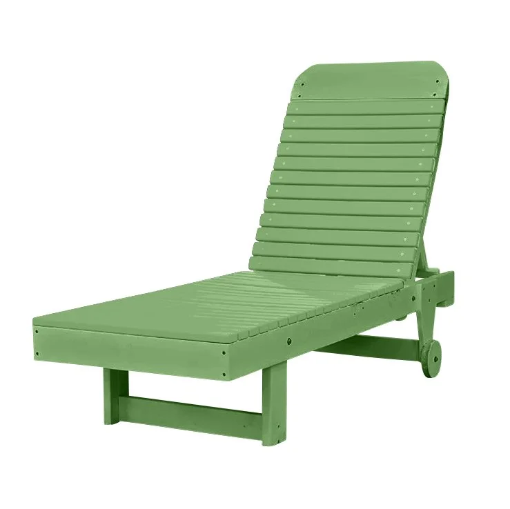 Poly Lay Flat Chaise Lounge Lime Green Pool Lounger