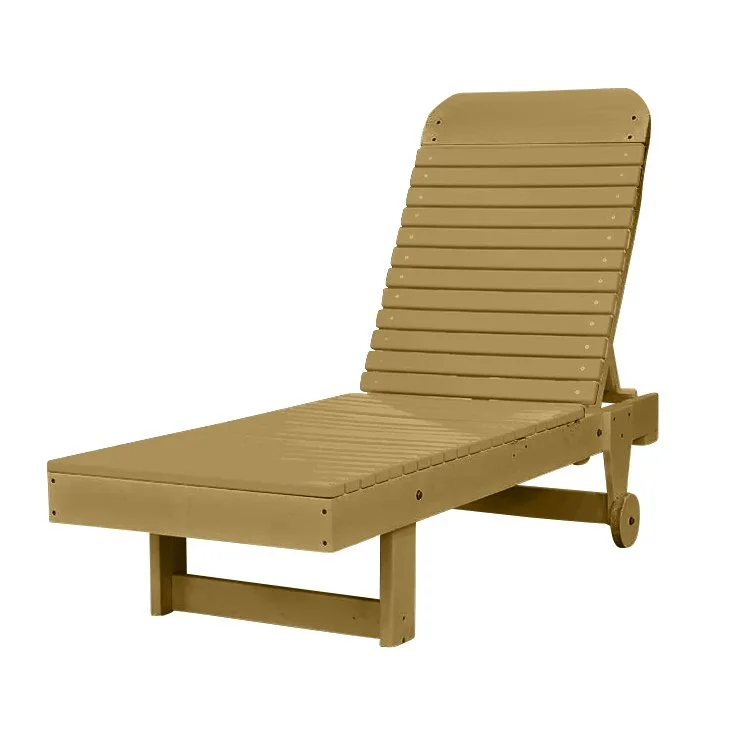 Poly Lay Flat Chaise Lounge Cedar Pool Lounger - Main Image