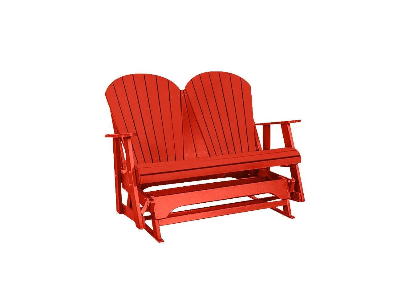 4’ Double Adirondack Glider RubyRed
