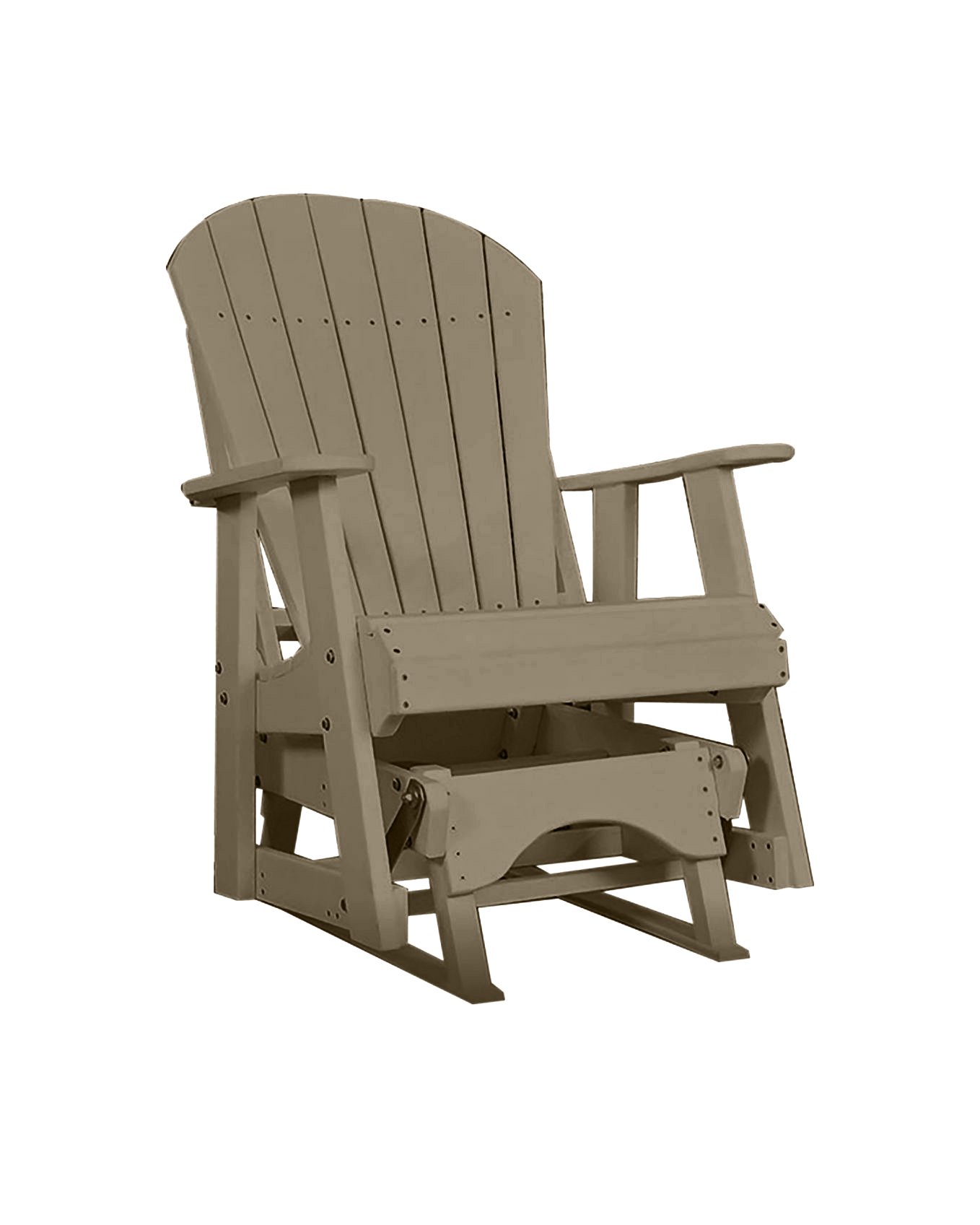 Poly Adirondack Glider | Weathered Wood