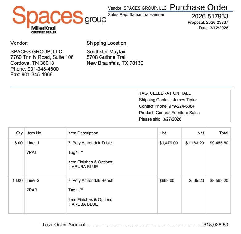 (8) 7' Poly Adirondak Table | Aruba Blue, (16) 7' Poly Adirondak Bench | Aruba Blue